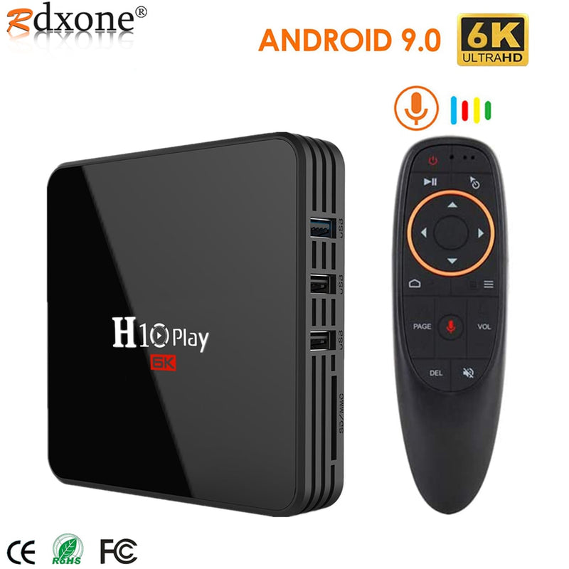 Android 9.0 TV Box, AllwinnerH6 Quad-Core, 6K HD Soporte de reproductor multimedia en varios idiomas WiFi de 2,4 GHz