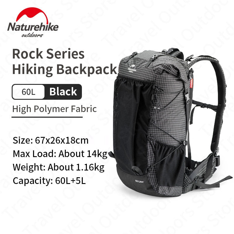 Naturehike Outdoor Bag 60L Wasserdichter Kletterrucksack Hohe Kapazität Sporttasche Männer/Frauen Ultraleichter Wanderreiserucksack