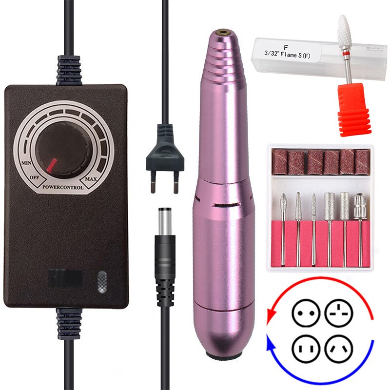 35000RPM Electric Nail Drill Machine 2 Way Portable Manicure Drill Machine Professional Nail Drill Machine Ceramic Nail Bit