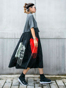 XITAO  Dress Fashion New High Waist Elegant 2020 Summer Pullover Patchwork Hit Color Goddess Fan Casual Dress GCC3514