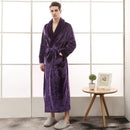 Herren Langer Dicker Warmer Flanell Bademantel Plus Größe Damen Roben Korallen Fleece Bademantel für Winter Morgenmantel Herren Kimono Nachtwäsche