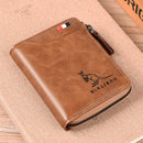 2022 Fashion Men's Genuine Leather Wallet RFID Anti Theft Male Business Card Holder Man Money Bag Purse Zipper Wallet for Men