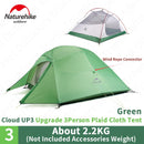 Naturehike Cloud Up Outdoor Camping Tent Ultralight 1 2 3 man 20D Silica Gel Single Double Persons Tent Hiking With Free Mat