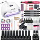 Manicure Set Acrylic Nail Set With 120/80/54W Nail Lamp 35000RPM Nail drill Machine Choose Gel Nail Polish Nail Art Tools