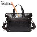 WESTAL Men's Leather Handbags Totes Bags Men Leather Laptop Bags Men's Shoulder Bag Business Briefcases Crossbody Messenger Bag
