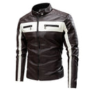 Ucrazy Männer 2022 Winter Casual Motor Gespleißte Lederjacke Mantel Männer Herbst Mode Biker Vintage Warme Lederjacke Mantel Männer