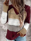Fitshinling Bohemian Kapuzenpullover Pullover Pullover Frau Kleidung Patchwork Urlaub Herbst Winter Pull Vintage Pullover weiblich