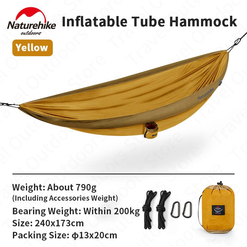 NatureHike Loiding weight 200KG 2 Person Ultralight Inflatable Camping Hammock Tent 210T Nylon Outdoor Camping Hunting Hammock
