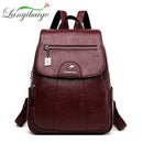 2022 Women Leather Backpacks High Quality Female Vintage Backpack For Girls School Bag Travel Bagpack Ladies Sac A Dos Back Pack