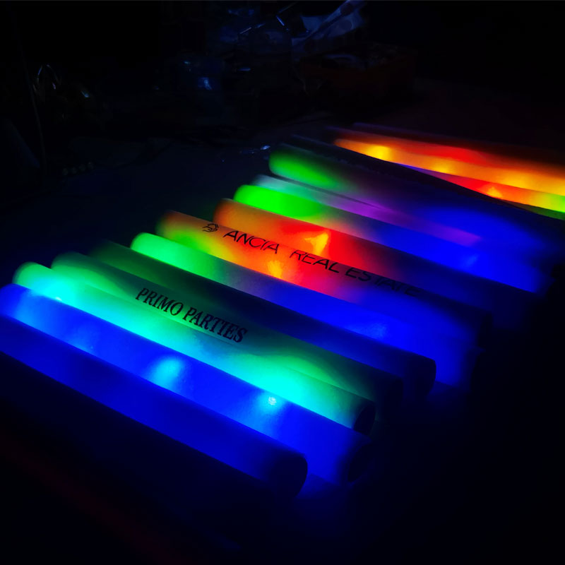 12/15/30/60Pcs/Lot Glow Sticks Bulk Colorful LED Foam Stick Glow Sticks Cheer Tube RGB LED Glow in the Dark Light for Xmas Party