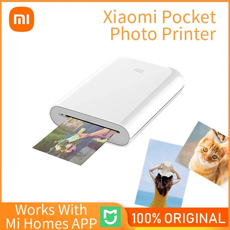 Global Version Xiaomi Mijia Photo Printer 300dpi Mi Portable Mini Pocket Picture Printer For Smartphone Works With Mi Homes App