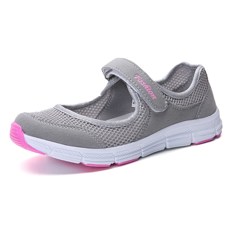 Zapatos planos de malla ultraligera para mujer, zapatos casuales Mary Jane poco profundos, zapatos cómodos para caminar, zapatillas de tenis para mujer de talla grande