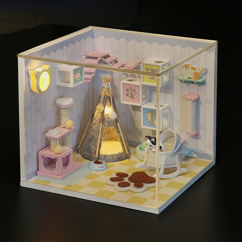 CuteBee Miniatur Furniture for Dolls House Accessories Mini House Toy Hous DIY Dollhouse Kit Gift for Girls Friend Children
