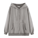 Sudaderas con capucha con cremallera y estampado de letras para mujer, chaquetas con capucha estilo Grunge Punk para otoño e invierno, ropa de calle Retro de gran tamaño Y2k, sudaderas