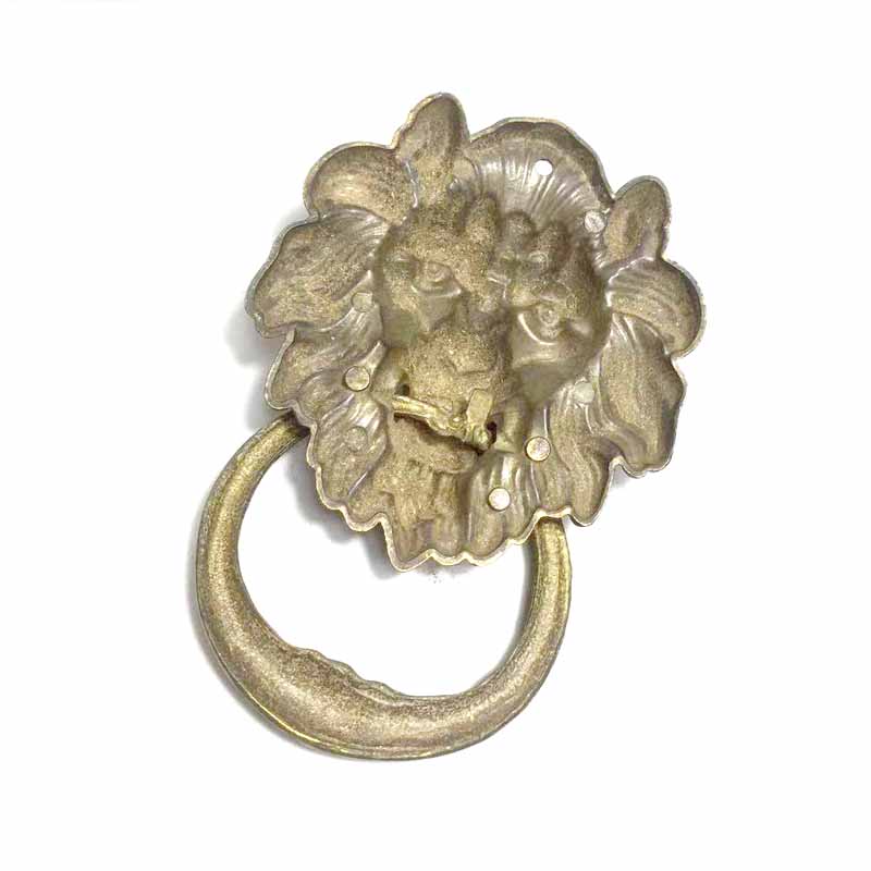 Vintage Brass Casting Lion Head Door Knocker Solid Wood Villa Courtyard Gate Ring Door Handle Pulls Knob Decoration