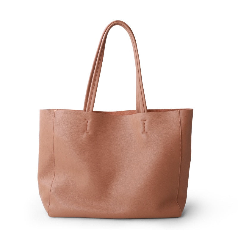 ¡Novedad de 2022! Bolso de mano de piel de vaca de lujo para mujer, bolso de mano sencillo y suave para mujer, bolsos de compras impermeables de alta capacidad