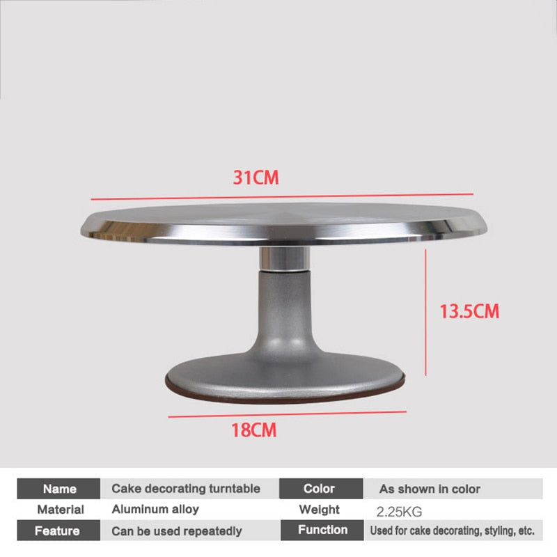 8-12 Inch High-quality Cake Turntable Platform Aluminum Alloy Rotating Baking Stand Decorating Tools Mould Scale Maker Dessert