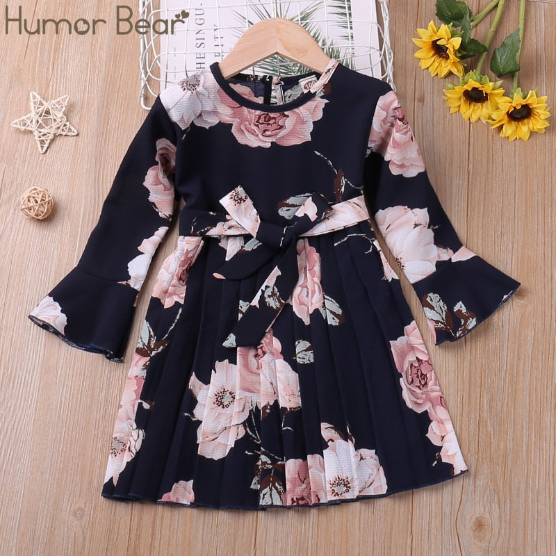 Humor Bear Otoño Invierno niño niña vestido de manga larga de algodón volantes princesa vestido niños pana plisado moda bebé vestido