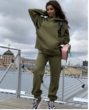 2022 New Women Casual Two Piece Set Women Elegant Hoodie Sweatshirt And Harajuku A-line Skirts Two Piece Set Front Pocket Suit