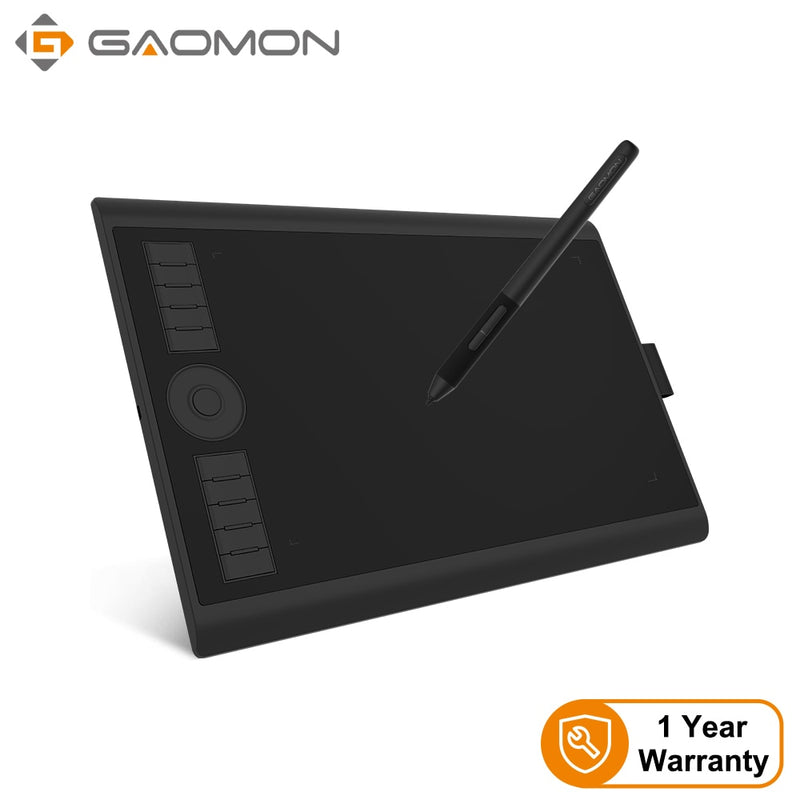 GAOMON M10K PRO 10 x 6.25 Inches Art Digital Graphic Tablet for Drawing Supports Tilt &amp; Radial Function with 10 Shortcut Keys