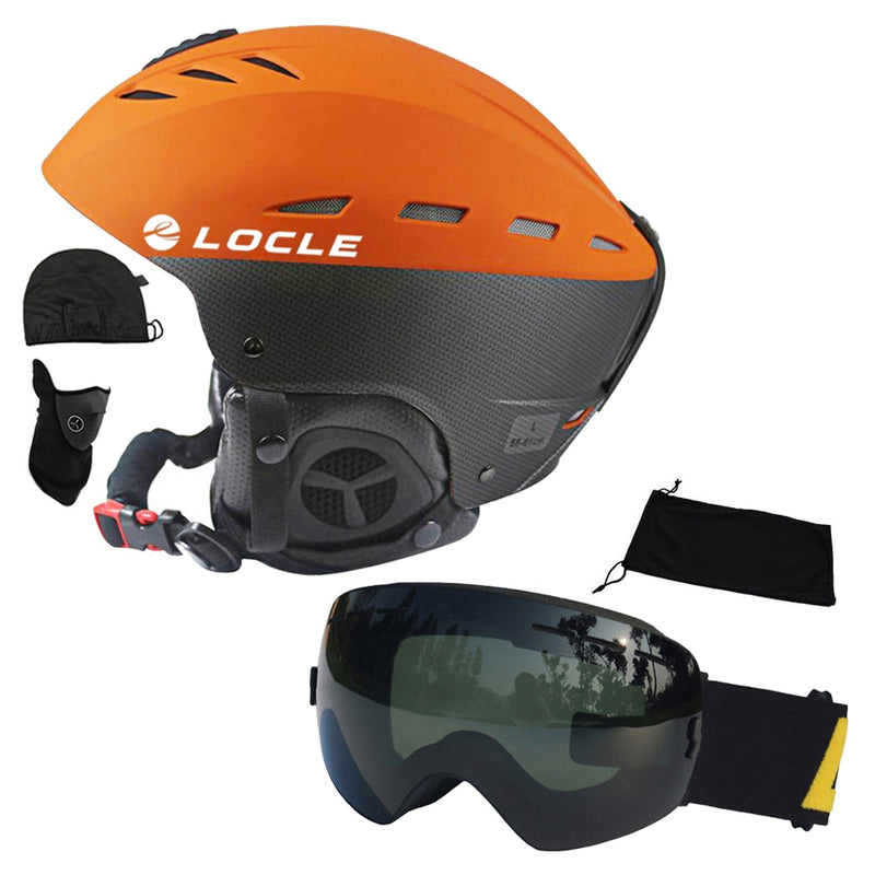 Casco de esquí LOCLE para hombre, casco de esquí para deportes al aire libre, casco de esquí para mujer y niño con certificación CE, casco de Snowboard para monopatín de esquí S/M/L/XL 52-64cm