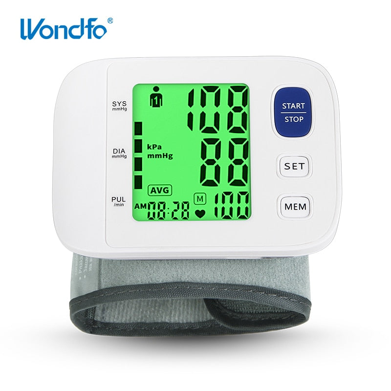 Wondfo Home Health Care Digital Lcd Upper Arm Blood Pressure Monitor Heart Beat Meter Machine Tonometer for Measuring Automatic