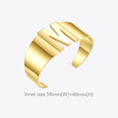 ENFASHION Initial Letter Bangles For Women Hollow Alphabet Open Bracelets Stainless Steel Gold Color Fashion Jewelry Gifts B2163