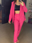 Work Pant Suits OL 2 Piece Set For Women Business Interview Suit Set Uniform Slim Blazer And Pencil Pant Office Lady Suit