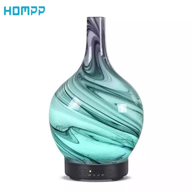 100ml Humidifier Aromatherapy Glass Marble Design Handmade Cool Mist Essential Oil Aroma Diffuser Auto Shut-Off  for Spa Home