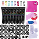 Biutee 8Colors Kit Nail Stamping Gel Polish Set 8ml Stamp Print Oil UV Gel Vanish Soak Off Varnish For Nail Art Stamping Plates
