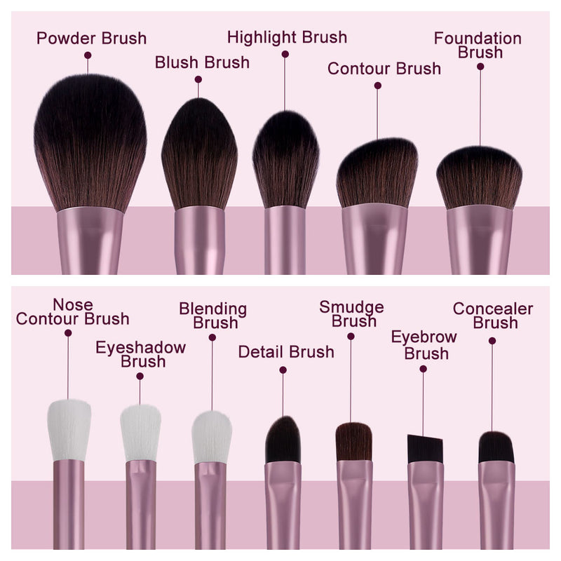 Kaizm Makeup Brushes Set 12pcs Cosmetic Brushes Makeup Instruments Tools Eyeshadow Foundation Concealer Brush Female Makeup