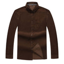 New Arrival Super Large Corduroy Young Men Cotton Plain Long Sleeve Casual Shirts High Quality Plus Size XL2XL3XL4XL5XL6XL7XL8XL