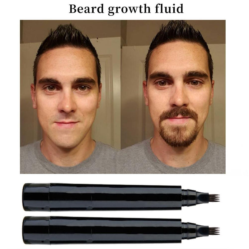 New Hot sale Beard Pen Beard Filler Pencil And Brush Beard Enhancer Waterproof Moustache Coloring Shaping Tools Hair Pencil