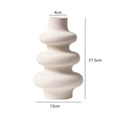 Nordic Circular Hollow Ceramic Vase Pampas Grass Donuts Flower Pot Home Decoration Accessories Office Living Room Interior Decor