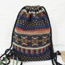 2022 Women Fabric Backpack Female Gypsy Bohemian Boho Chic Aztec Ibiza Tribal Ethnic Cottage Soft Brown Drawstring Rucksack Bags