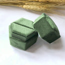 Hexagonal Velvet Ring Box Customized Single / Double Slot Hochzeit Verlobungsring Box Velvet Ring Aufbewahrungsbox Elegant Retro