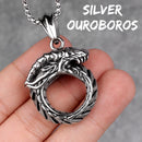 Ouroboros serpiente dragón hombres collares largos colgantes cadena Hip Hop para niño hombre Acero inoxidable joyería creatividad regalo al por mayor