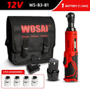 WOSAI 45NM Cordless Electric Wrench 12V 3/8 Ratchet Wrench set Angle Drill Screwdriver to Removal Screw Nut Car Repair Tool