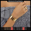 ENFASHION Initial Letter Bangles For Women Hollow Alphabet Open Bracelets Stainless Steel Gold Color Fashion Jewelry Gifts B2163