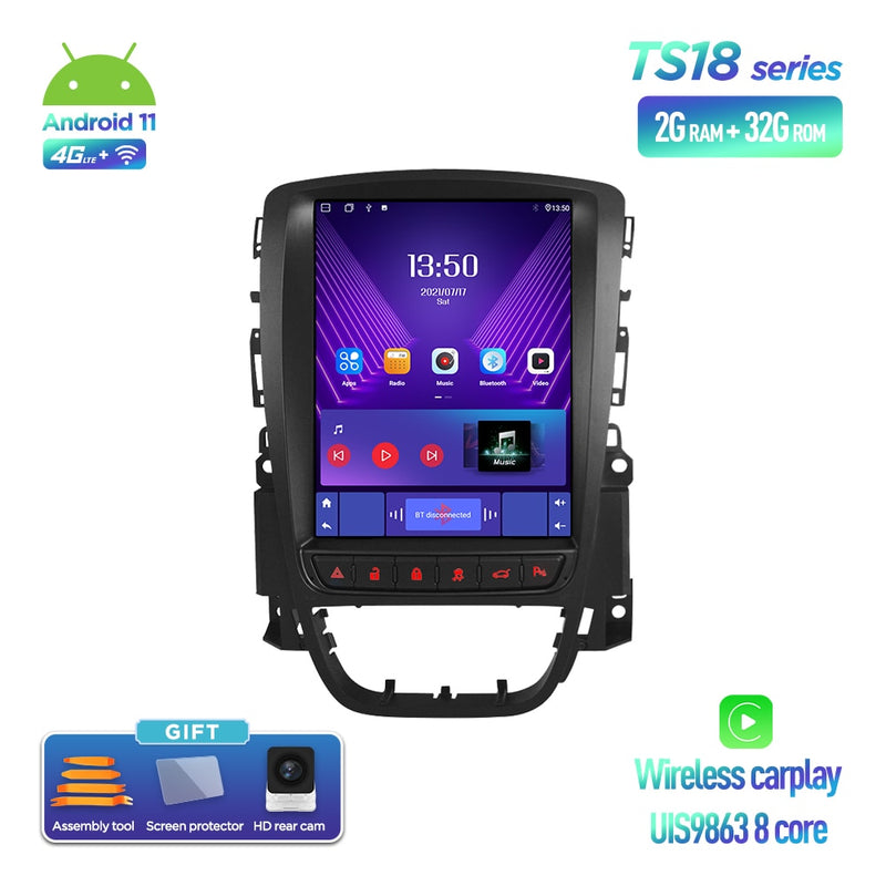 Radio de coche Android 11,0 para Opel Astra J Vauxhall Buick Verano 2009-2015 reproductor de vídeo Multimedia 2Din 4G WIFI Carplay unidad principal