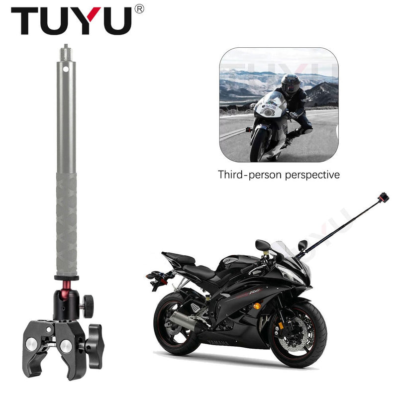 TUYU motocicleta 3ª persona vista Invisible Selfie Stick para GoPro Max Hero11 Insta360 One X3 X2 OneR cámara RAM accesorios de montaje