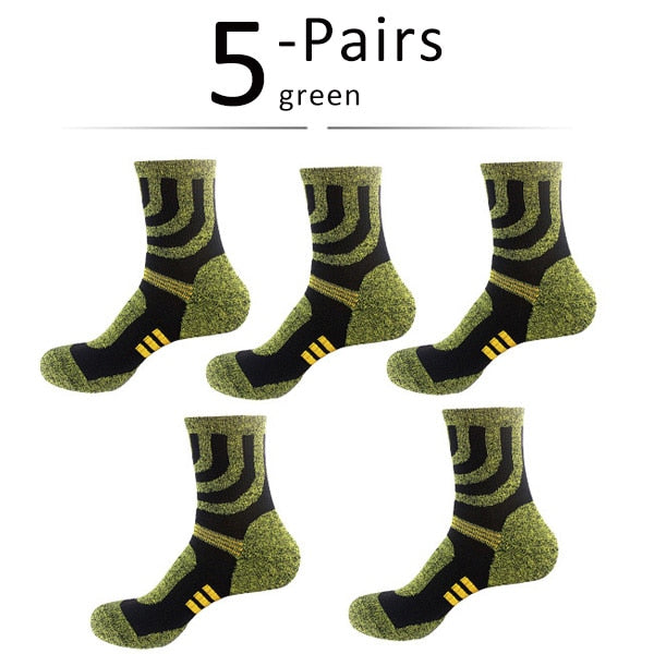 1 Lot = 5 Pairs Cotton Compression Socks For Man Trekking Formal Work Male Socks Meia Contrast Color Designer Brand Fit Eu39-45