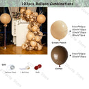Retro Coffee Matte White Balloons Garland Arch Kit Boho Hochzeit Dekoration Geschlecht offenbaren Geburtstag Baby Shower Decor Zubehör
