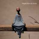 Estatuas de Buda sentado de monje de arcilla púrpura, adornos creativos zen, decoración del hogar, figuritas de regalo de monje, artesanías de mesa