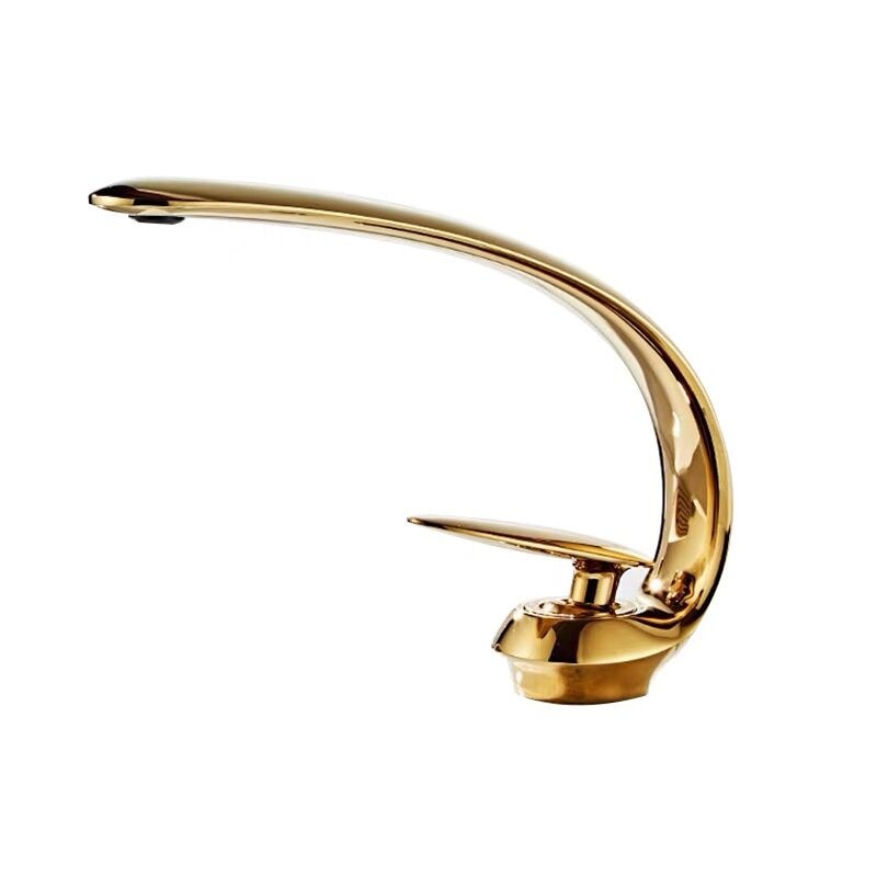 Grifo de lavabo de oro rosa/negro/dorado, grifo mezclador de lavabo de baño, grifo de lavabo de latón, grúa de un solo orificio para baño