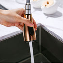 Chaowalmai Rose Gold Kitchen Faucet Mixer Cold And Hot Deck Mounted Single Handle Pull Out Kitchen Sink Water Mixer Tap