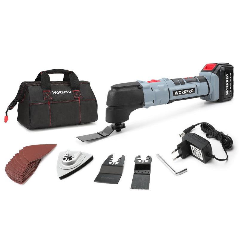 WORKPRO Electric Multifunction Oscillating Tool Kit Multitools Lithium-ion Oscillating Tools Electric Trimmer Saw