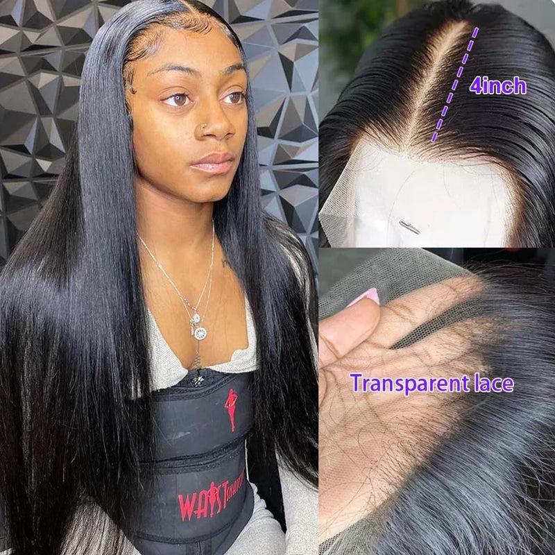 Borgoña HD Transparente Encaje Frontal Pelucas de cabello humano Ombre 99J Recto Encaje Frontal Peluca para mujeres Pre desplumado 13x1x6 Peluca de encaje