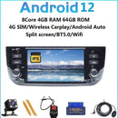 4G SIM Wireless Carplay Android 12.0 For Fiat Linea Punto EVO 2012-2015 Auto Radio Head Unit GPS Navigation Multimedia Player