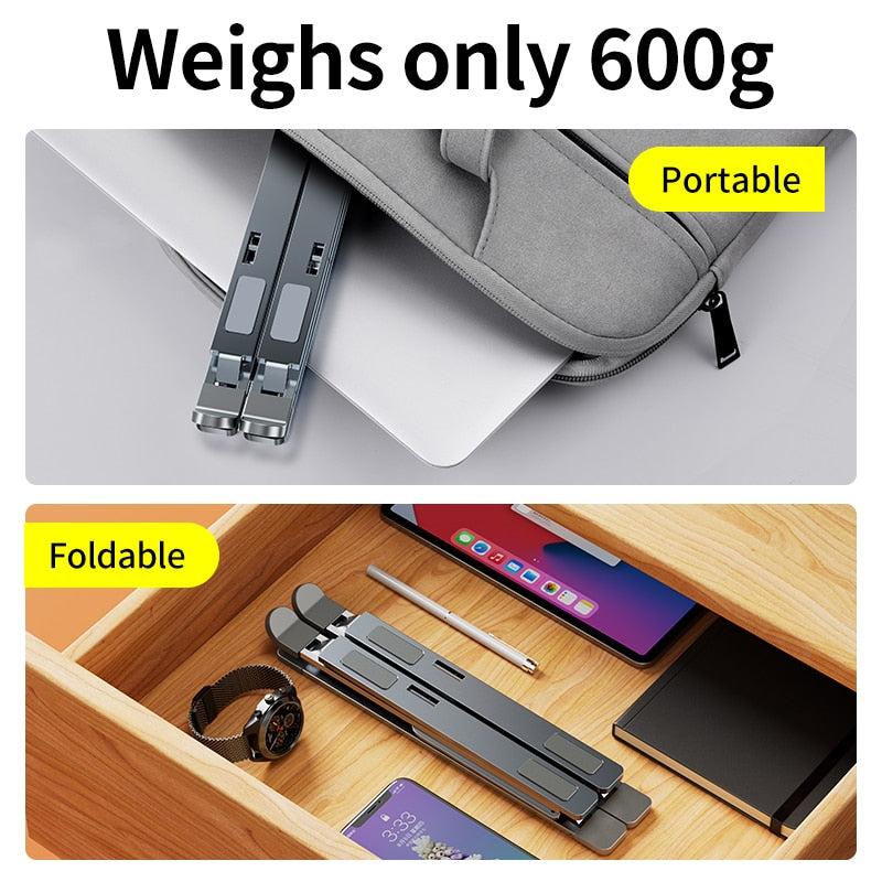Soporte ajustable para portátil MC N8 de aluminio para Macbook, tableta, portátil, soporte para mesa, almohadilla de refrigeración, soporte plegable para portátil